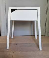 Mesa de Cabeceira com Gaveta Metal Branco