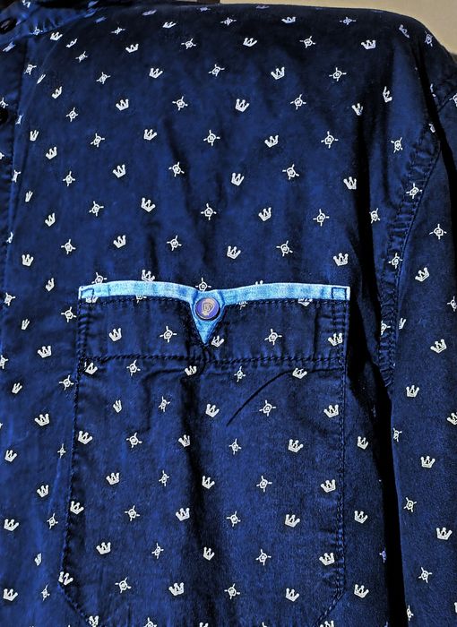 Męska granatowa Koszula we wzory Top Secret 44 (2 XL)