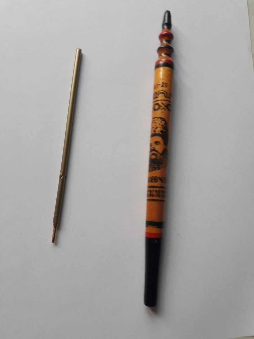 Винтажная деревянная ручка с изображением Тараса Шевченко