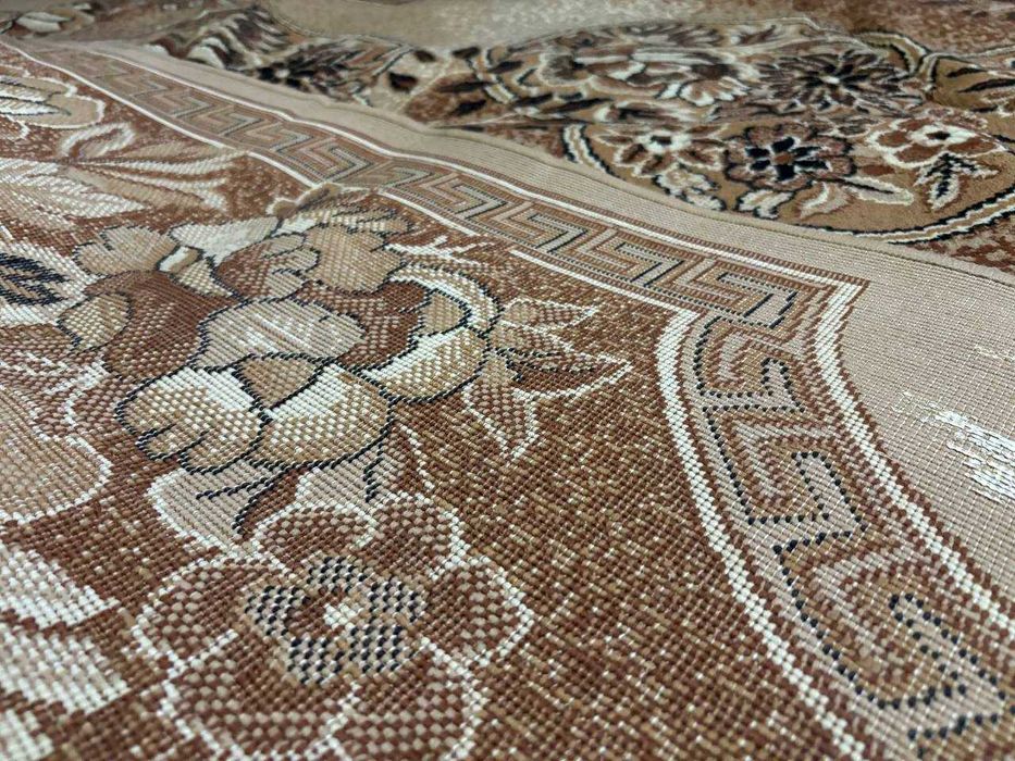 Ковер, палас 3х2.2 м, светло-коричневый, с узорами, большой в комнату