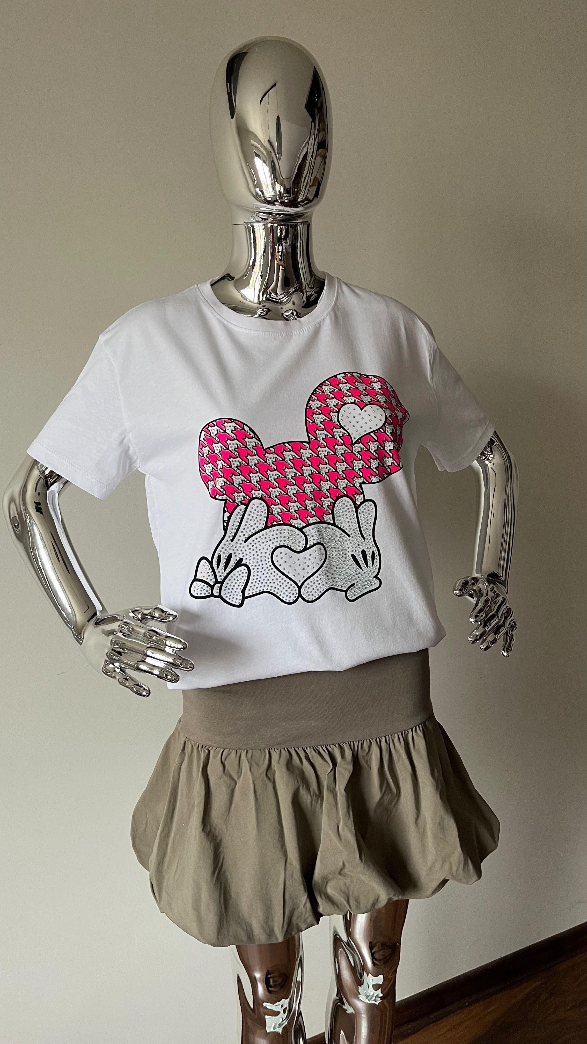 T-shirt Biały z cekinami S,M i L