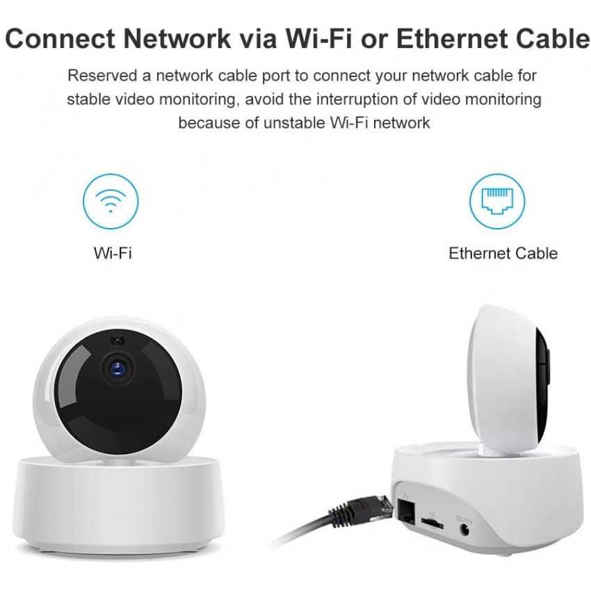 Câmara Vigilância IP Wi-Fi/Ethernet1080p c/movi.remoto áudio Bi-Direc.