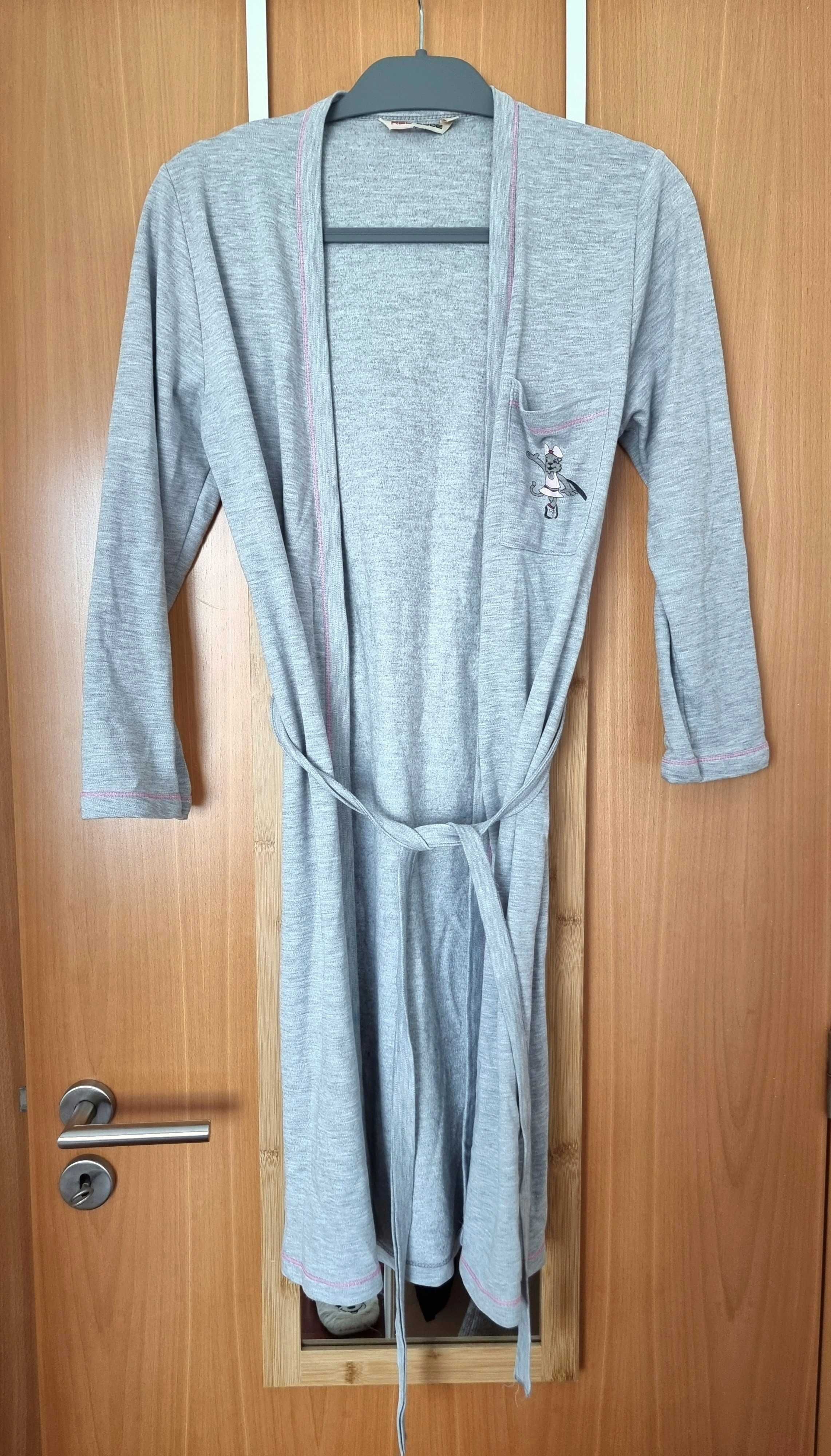 Roupão/ robe cinzento com detalhes rosa Red Code, tamanho S