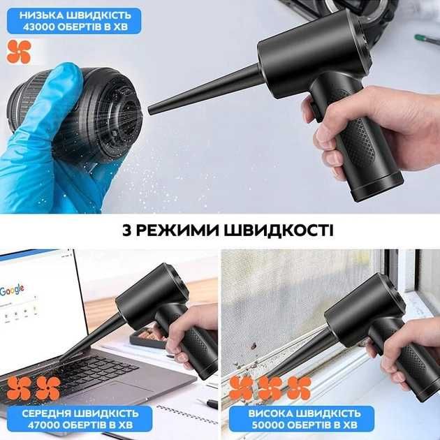 Ручний компресор акумуляторний Air Duster C4915 для продування