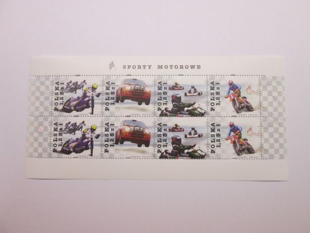 Arkusz blok znaczki 4000 - 4003 ** sporty motorowe
