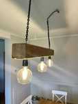 Designerska Lampa Wisząca z Belki Drewnianej - Styl Rustykalny/Loft!