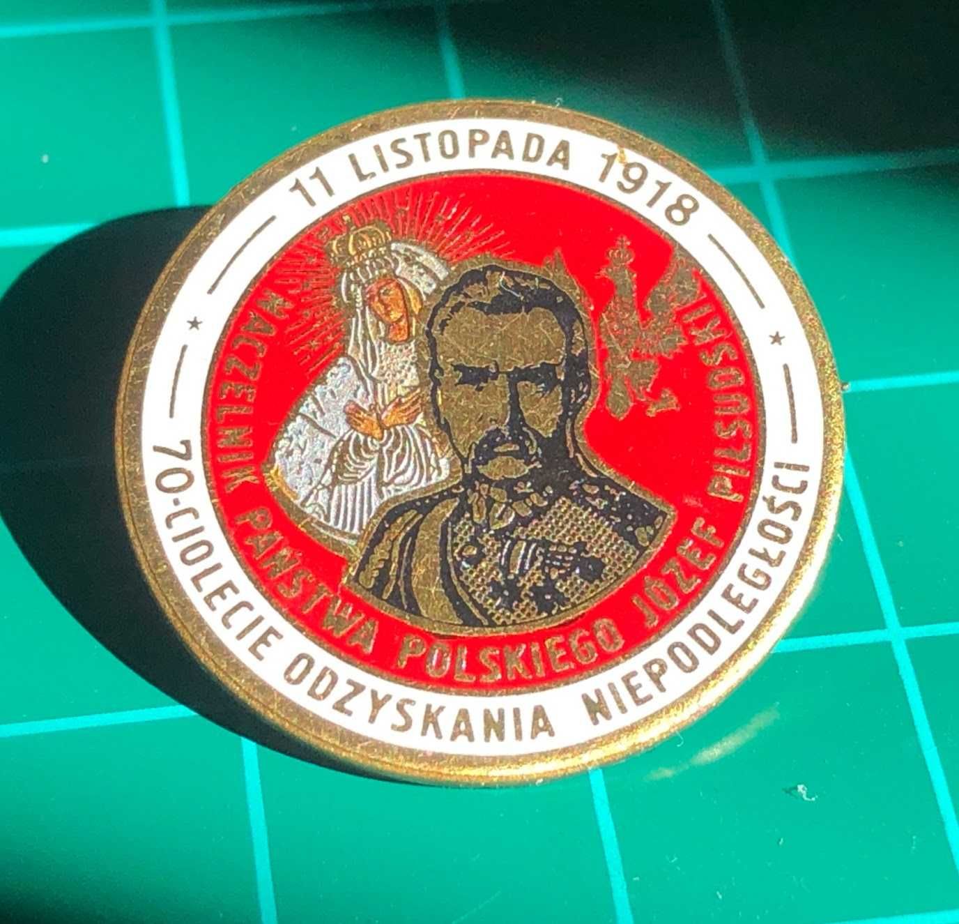 Odznaka - "70 lecie odzyskania niepodległości"