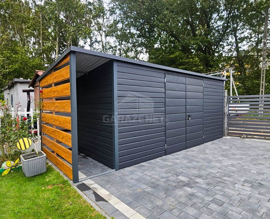 Schowek Domek Ogrodowy 5X2M Antracyt Grafit Dach Spad W Tył Ts829