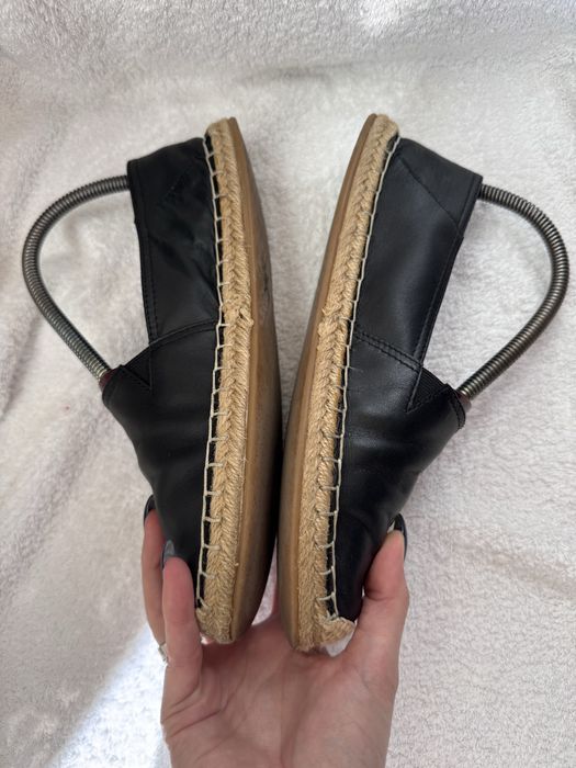 Мокасины эспадрильи tommy hilfiger 38p черные кожа