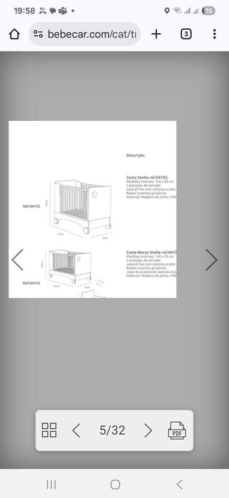 Berço 1.20x60 stella