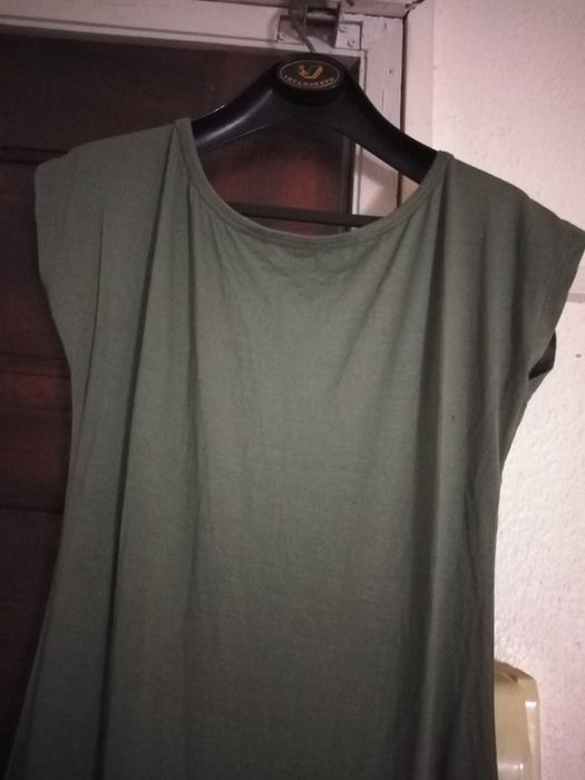 Vestido verde tropa comprido tam s/m excelente estado só 7,50€