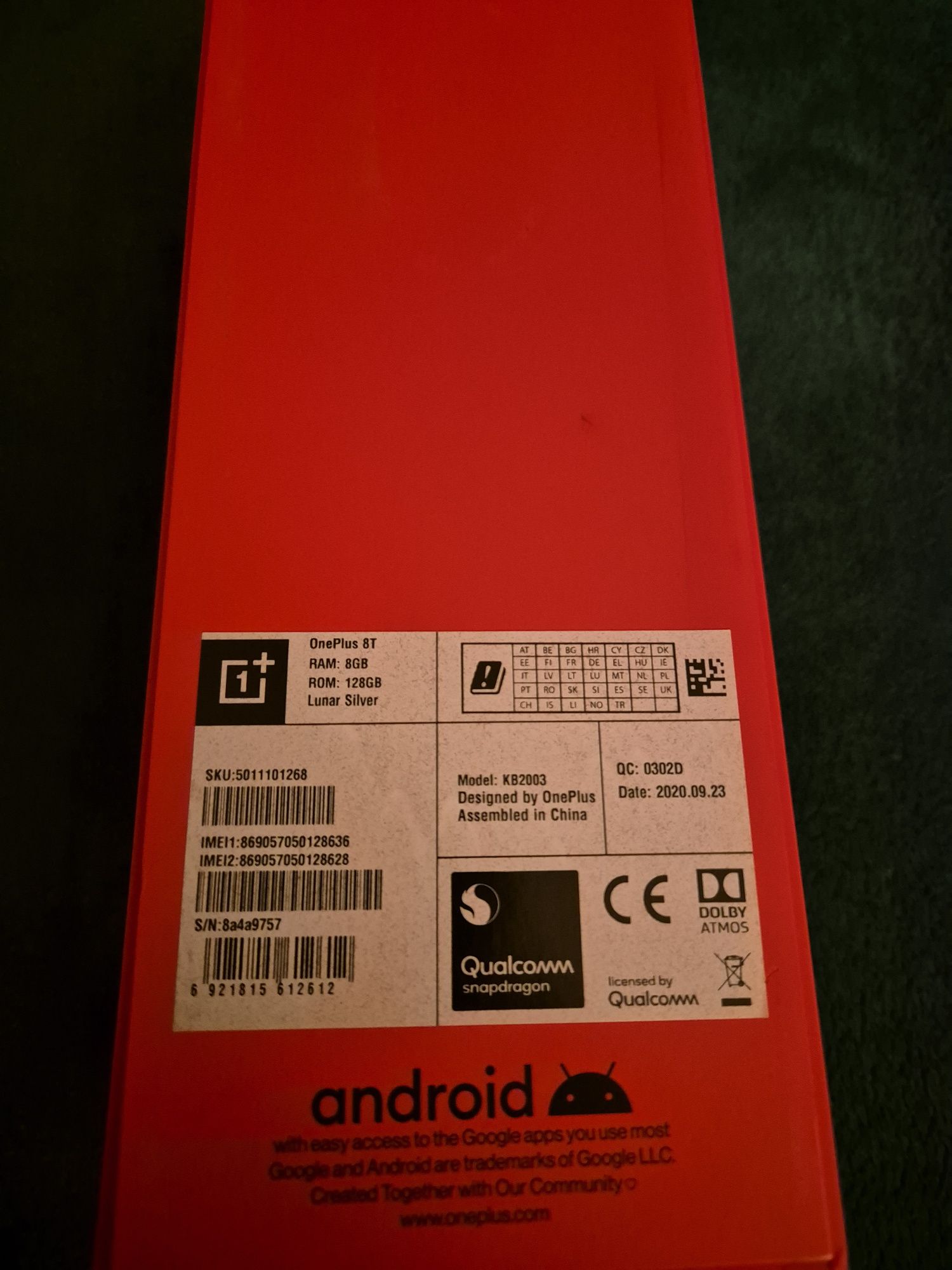 One plus 8t 8/128