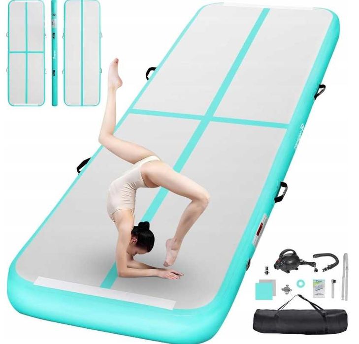 Mata gimnastyczna Airtrack 300x100x10cm nadmuchiwana torba FBSPORT