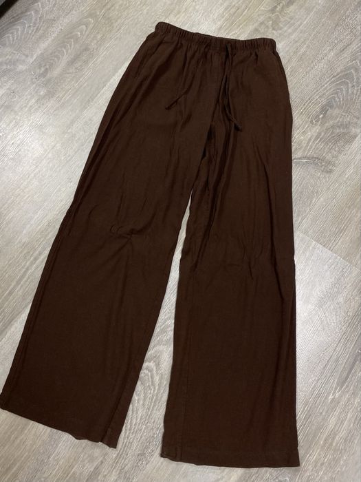 Штани на основі льону з еластичним поясом
