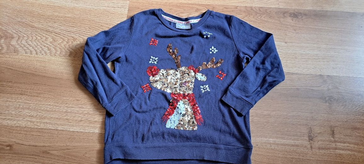 Granatowa bluza dziewczęca r. 110 cm świąteczna