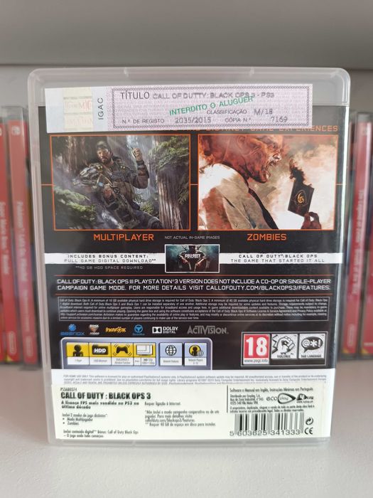 PS3 Jogos Call Of Duty: Black Ops III e Call of Duty World at War