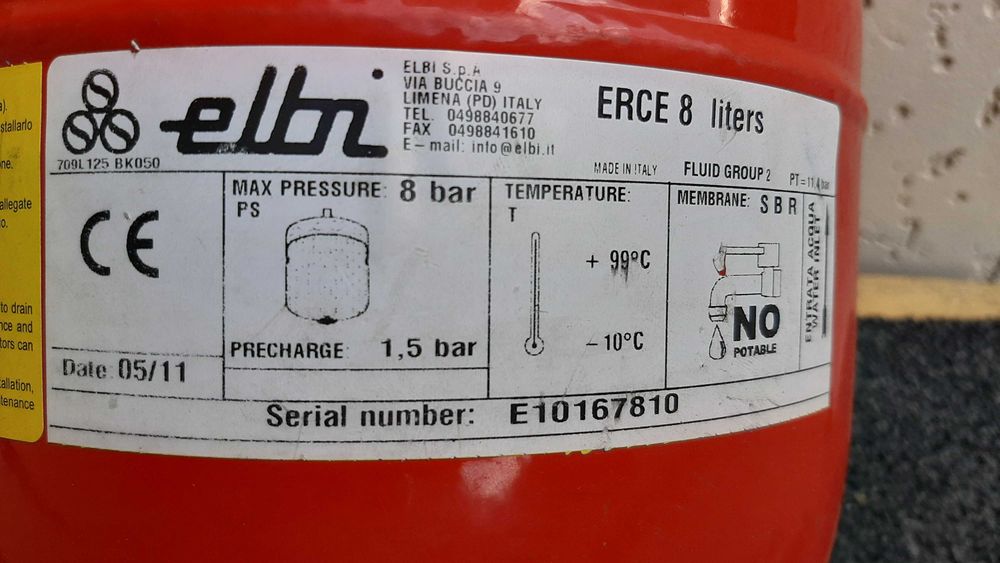 Розширювальний бачок для опалення 8 літрів Made in Italy