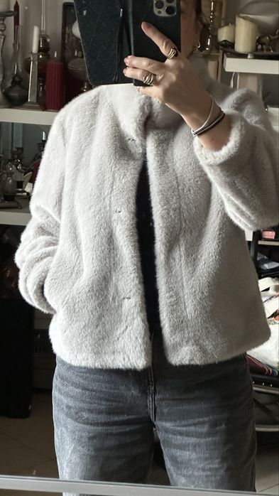 Piekne futerko sztuczne norki żakiet kurtka płaszcz futro old money