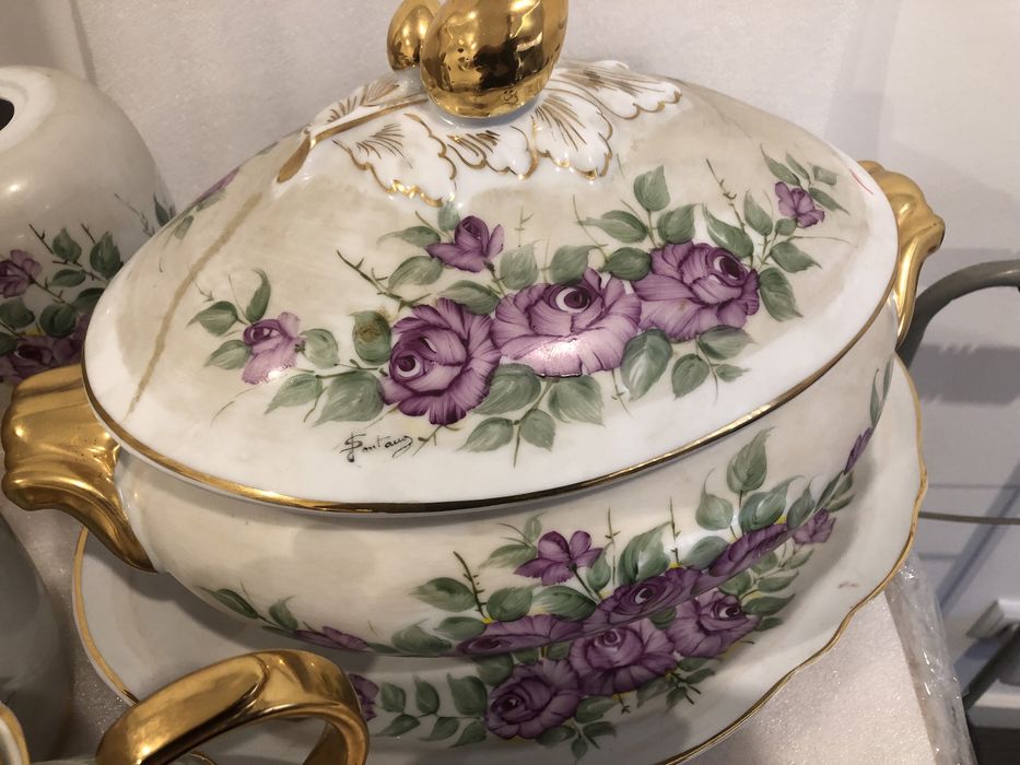 Conjunto de Porcelanas J Santana pintado á mão