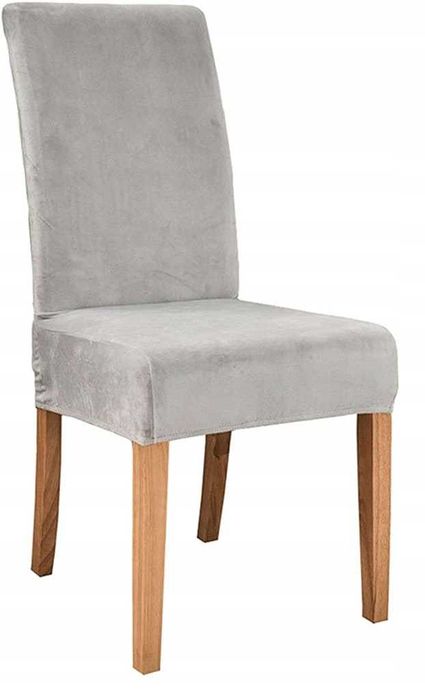 Zestaw 4szt Nowe Pokrowce Na Krzesło Welurowe Uniwersalny Szare