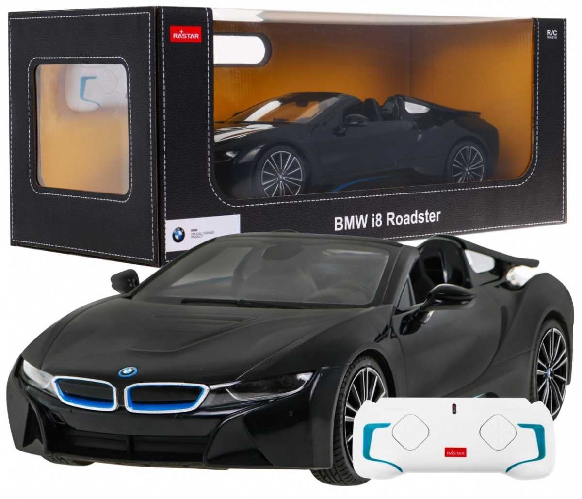 BMW i8 Roadster czarny RASTAR model 1:12 Zdalnie sterowane auto + pilo