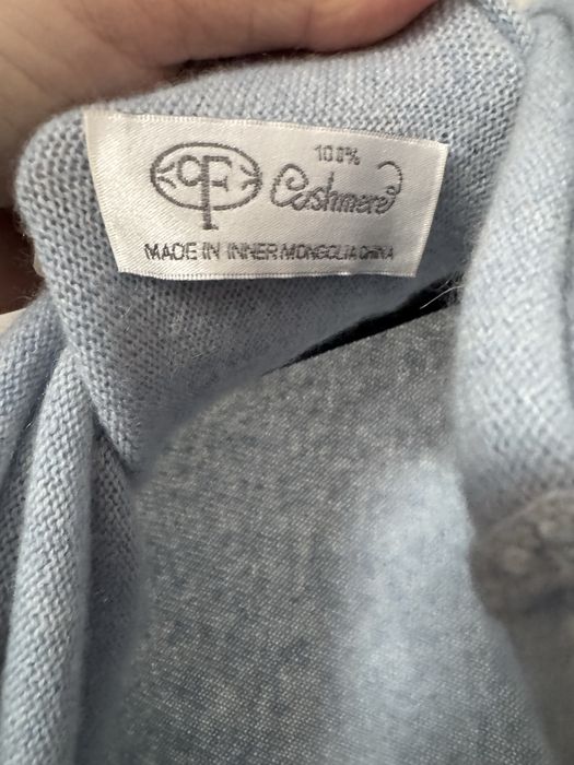 Ponczo 100% kaszmir baby blue