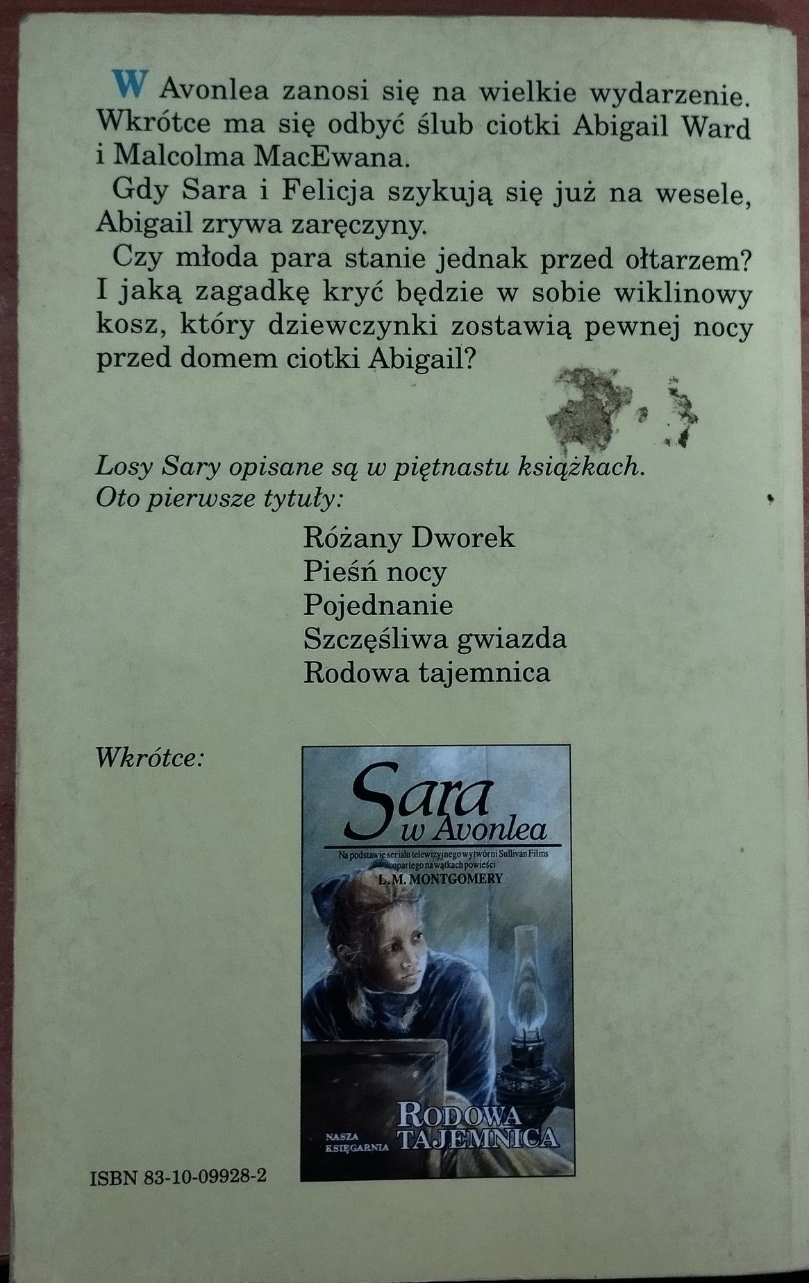 Sara w Avonlea Szczęśliwa Gwiazda L.M. Montgomery