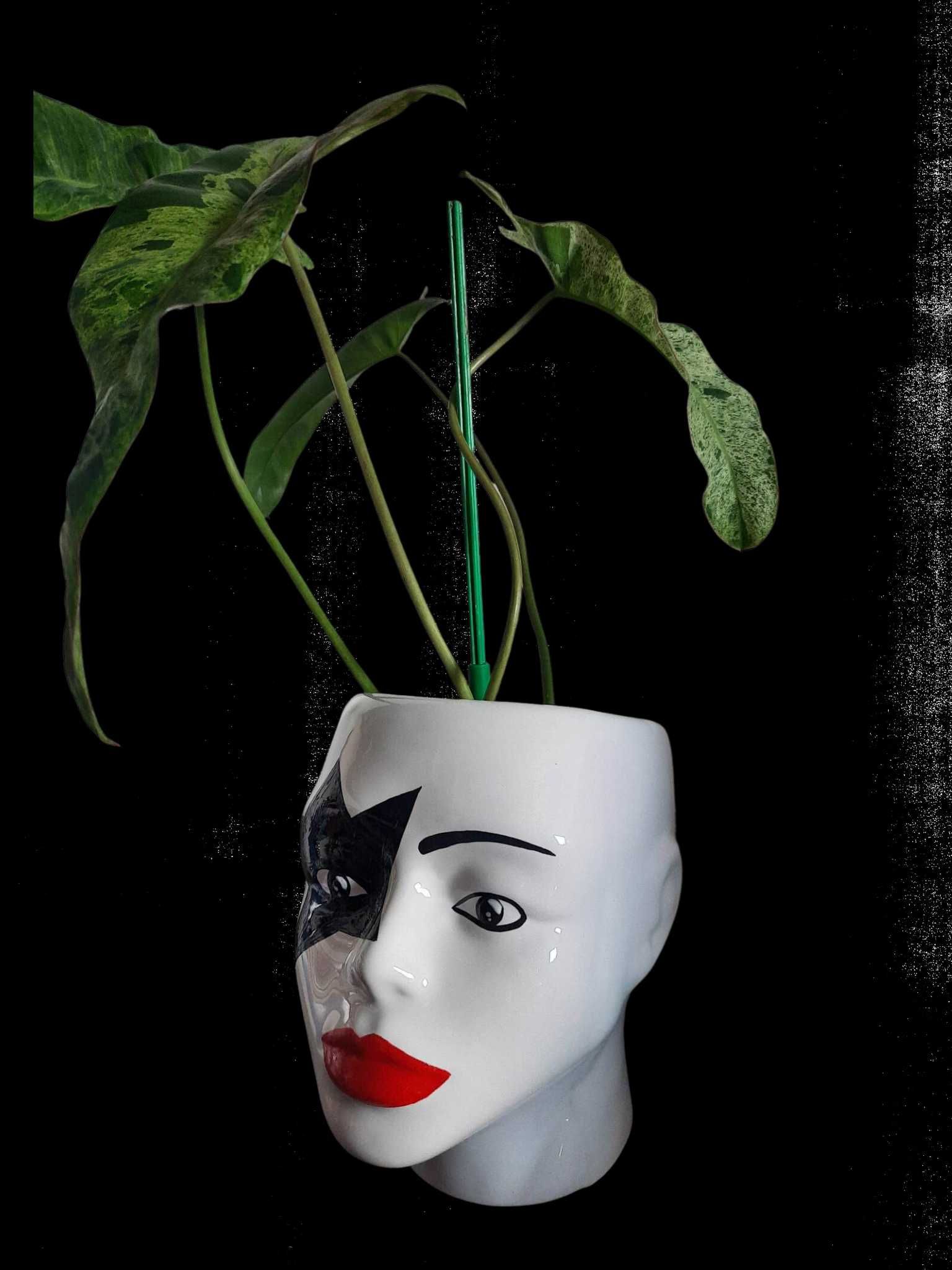 Ceramiczna głowa doniczka wazon KISS Paul Stanley ręcznie malowana