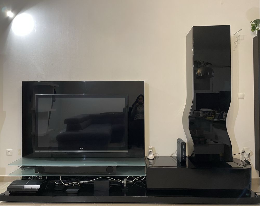 Móvel Sala Preto Alto Brilho / Black High Gloss Design Contemporâneo