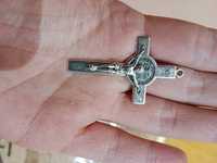 Krzyżyk Św Benedykta metalowy masywny