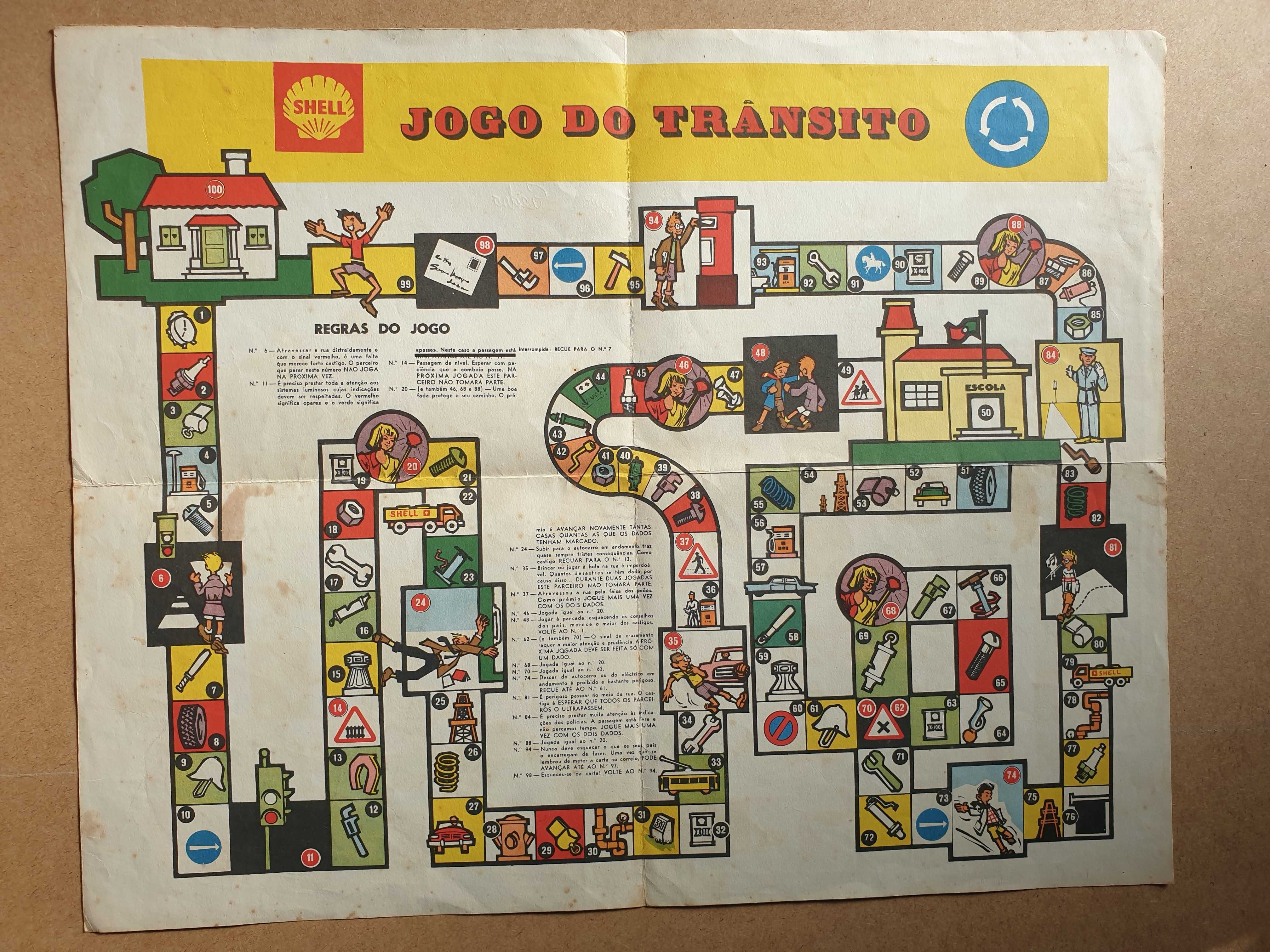 Antigo Jogo Promocional SHELL Jogo do Trânsito - Anos 60