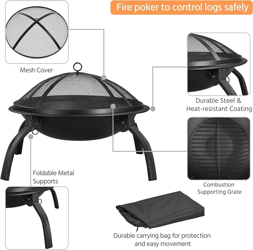 Braseiro Firepit Dobrável 2 em 1