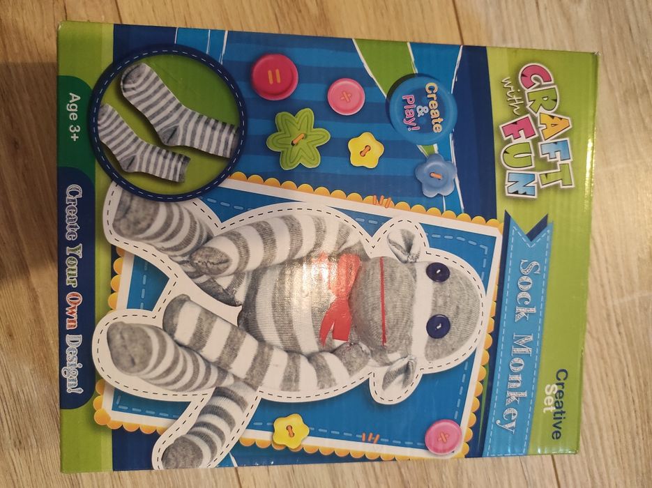 Craft fun monkey zestaw kreatywny do szycia 3+