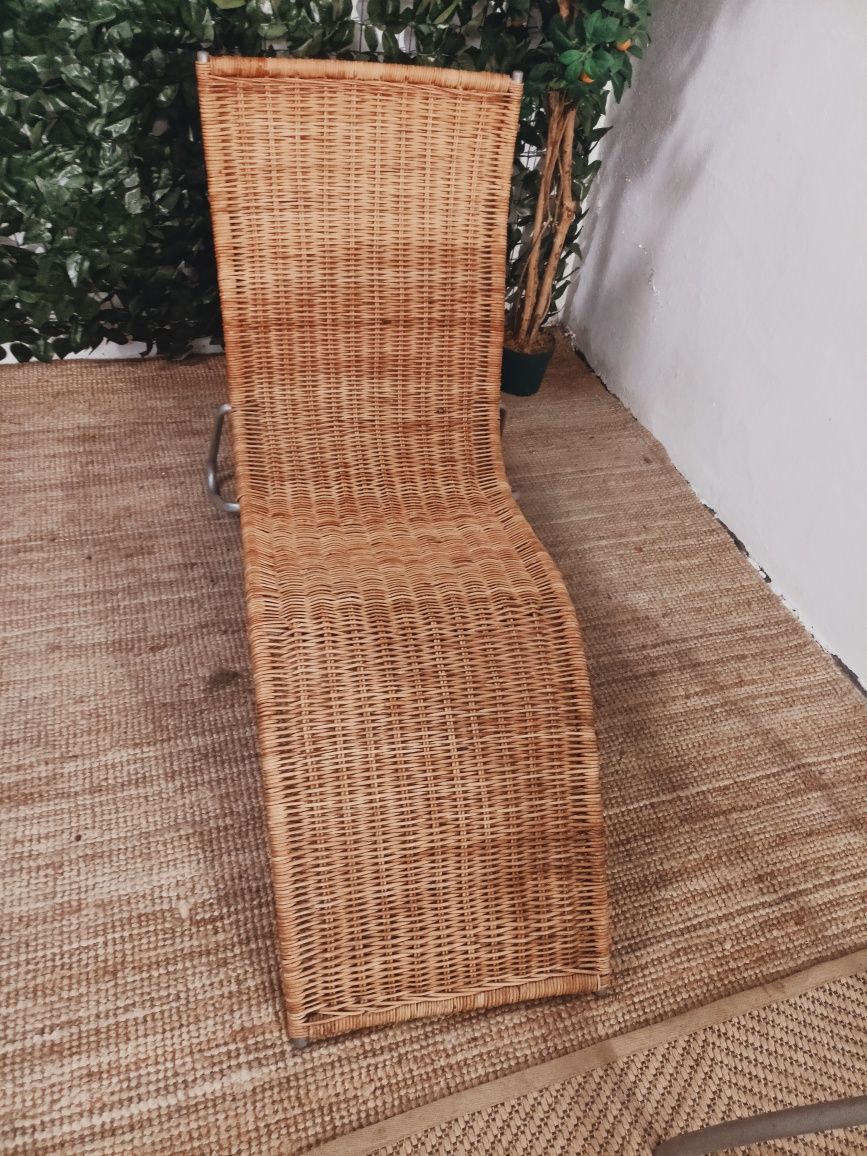 Leżak, fotel rattanowy IKEA.