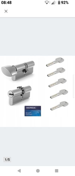 Wkładki Gerda w systemie jednego klucza Pro System X Z35/55 G55/35