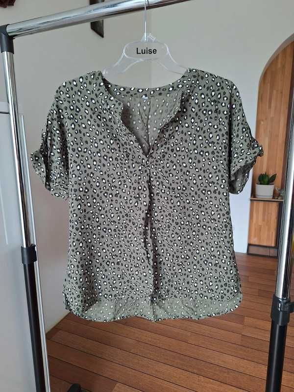 Khaki bluzka krótki rękaw