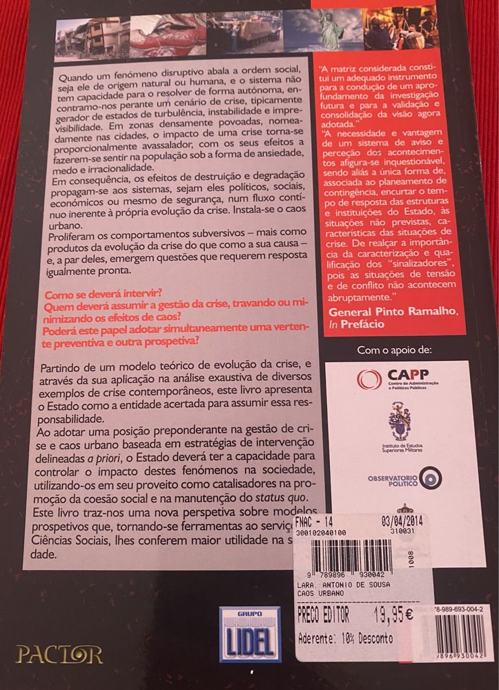 Livro “ Caos Urbano”