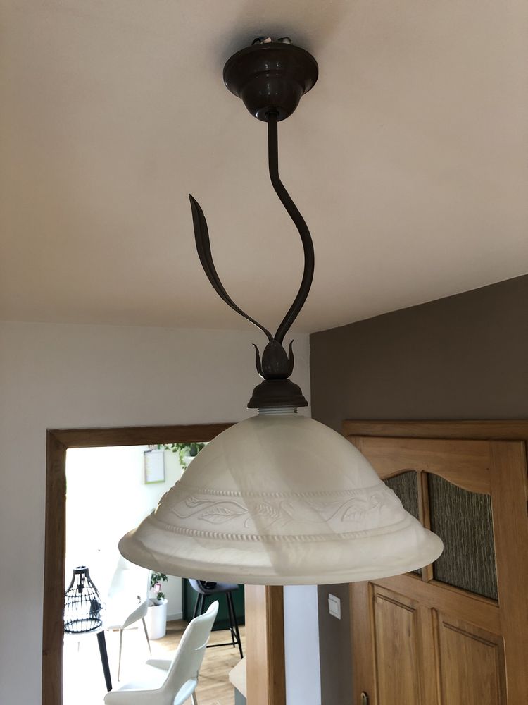 Lampa sufitowa szklło i metal