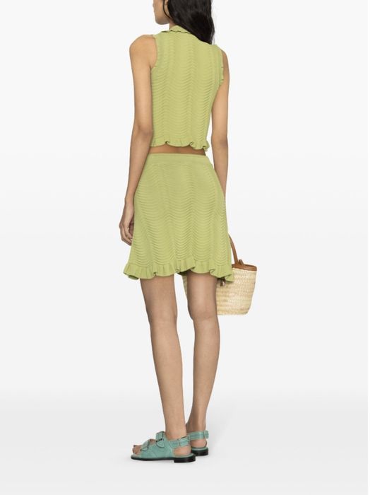 Sandro Paris вязаный костюм xs салатовый