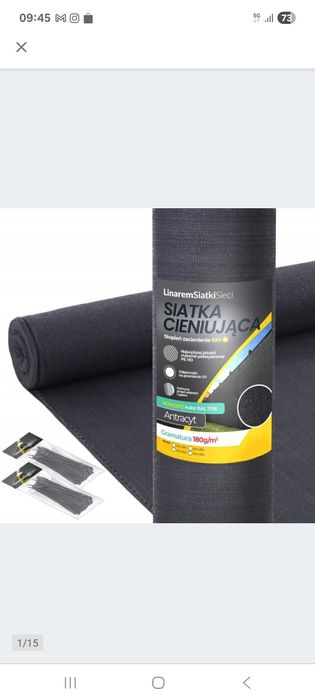 Siatka cieniująca 95% 1,2x50m Antracyt