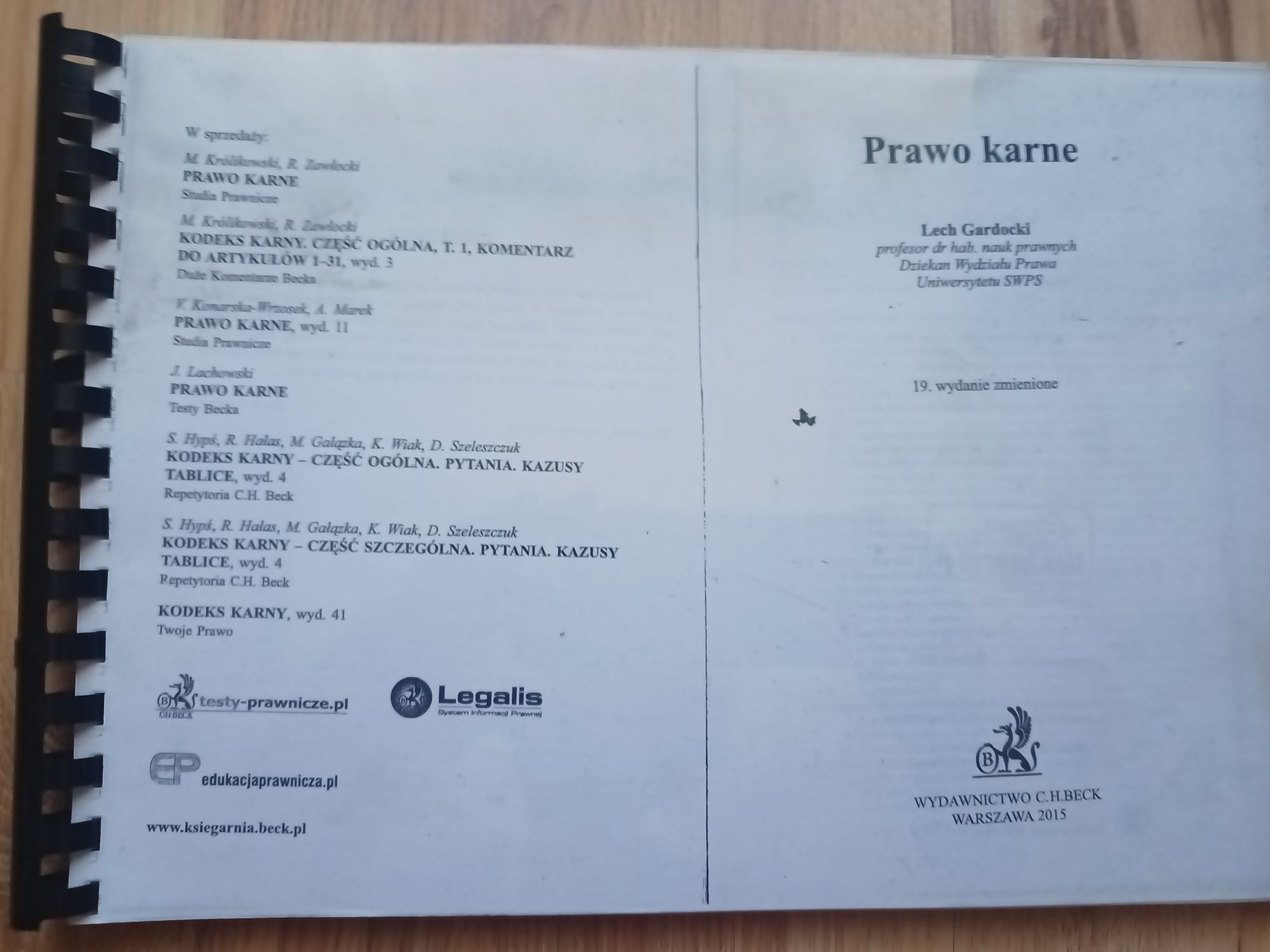 Prawo karne Gardocki wydanie 19 (2015)