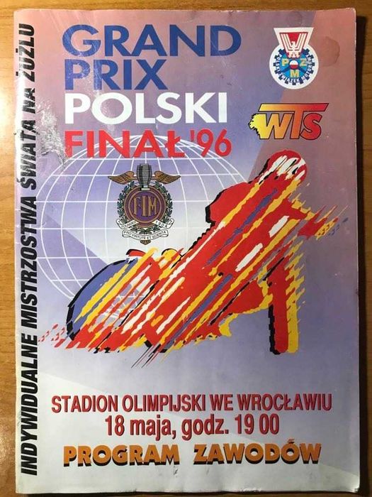Program żużlowy IMŚ Grand Prix Polski Wrocław 1996 r.