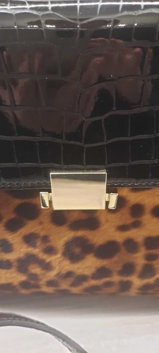 Uterque/Massimo Dutti torebka do ręki, na ramię panterka nowa