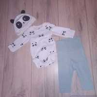 Komplet niemowlęcy panda r. 56