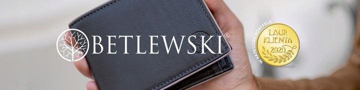 Betlewski Portfel Męski Skórzany Duży Rfid Skóra Brązowy Rozbudowany