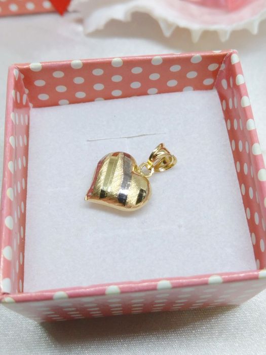 Piękny złoty wisiorek Serce, złoto próby 585