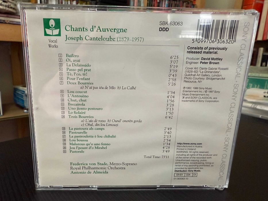 Canteloube – Songs Of The Auvergne – F. von Stade, Antonio De Almeida