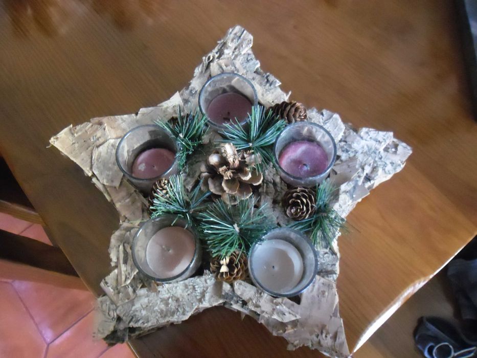 Estrela Artesanato 32cms, original para 5 velas, como nova