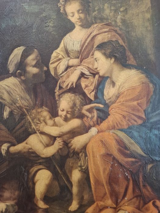 Swięta rodzina,stary obraz na desce