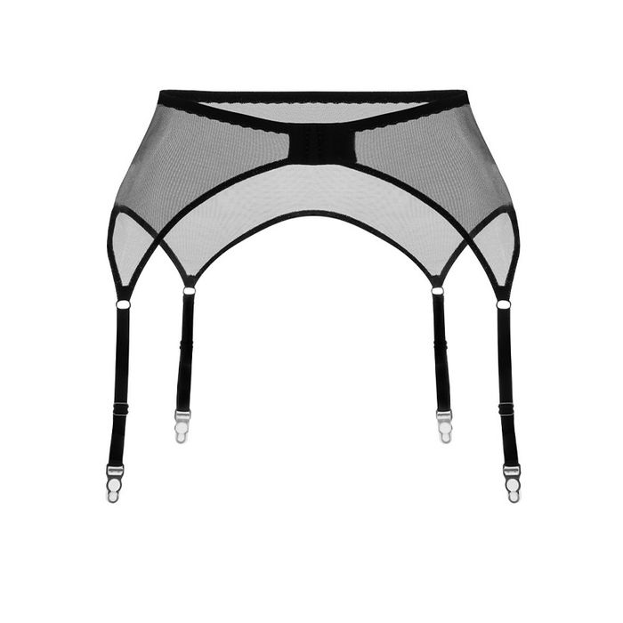 Zhilyova пояс для панчох чорний, black garter belt, xs